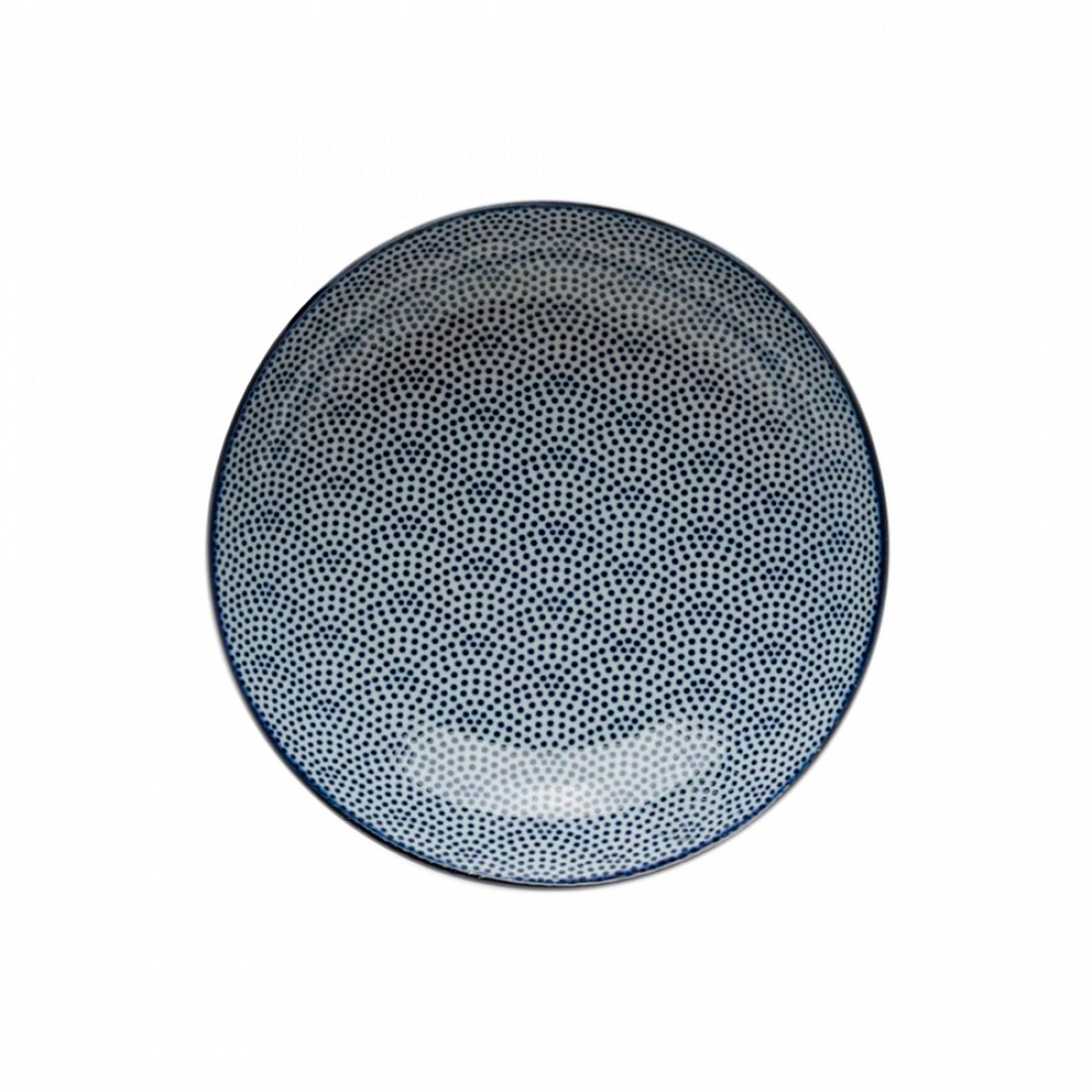 Тарелка для пасты Dots, 21 см, фарфор, белый, синий, серия Nippon Blue, TOKYO DESIGN, Нидерланды