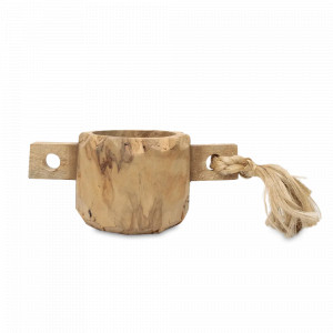 Подсвечник для интерьерной свечи BROWN, дерево манго, стекло, бежевый, ROOMERS FURNITURE, Нидерланды, Подсвечники и канделябры