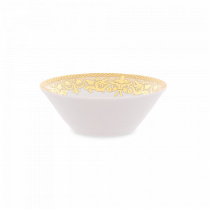 Салатник порционный Creme Gold, 14 см, фарфор, бежевый, золотой, серия Constanza Natalia, FALKENPORZELLAN, Германия, Немецкий фарфор