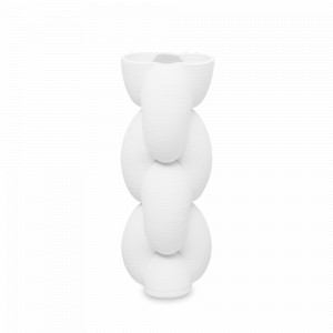 Ваза настольная Плетение, 39 см, керамика, белый, серия Vases, DECOR DE TABLE, Россия, Вазы DECOR DE TABLE