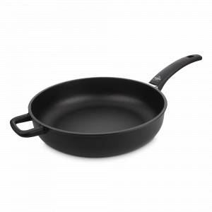 Сковорода глубокая с антипригарным покрытием, 28 см, литой алюминий, черный, серия Supreme, OLYMPIA, Италия, OLYMPIA (Италия)