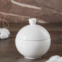 Сахарница , 230 мл, костяной фарфор, белый, серия Плиссе, DECOR DE TABLE, Россия_00818670051043207100.jpg