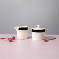 Молочник и сахарница, 245 мл, фарфор, белый, черный, серия Mikasa Luxe Deco, KITCHEN CRAFT, Великобритания_00817710058250597502.jpg
