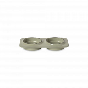 Менажница на 2 секции Sage Green, 19 х 10 см, керамика, оливковый, серия Ambar, COSTA NOVA, Португалия, Менажницы