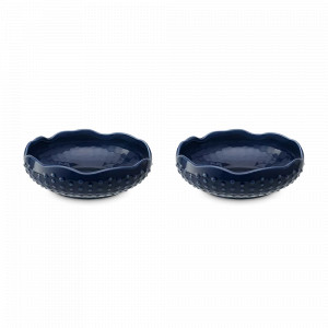 Набор из 2-х сервировочных тарелок Corals, 16 см, 360 мл, фарфор, синий, серия Sea treasures, TKANO, Россия, Тарелки