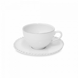 Пара чайная White, 250 мл, керамика, белый, серия Pearl, COSTA NOVA, Португалия, Чайные пары