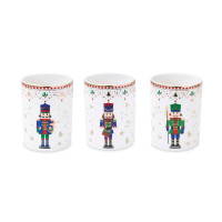 Набор из 3-х подсвечников, 6.5 х 9 см, фарфор, серия Щелкунчик, EASY LIFE (R2S), Италия