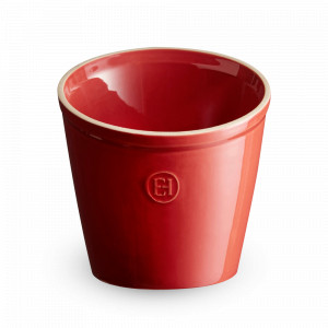Стакан для кухонных аксессуаров, керамика, 1 л, 14 x 14 см, красный, серия Flame, EMILE HENRY, Франция, Скидки до -20% на посуду Emile Henry