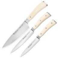 Набор из 3-х кухонных ножей поварская тройка, серия Ikon Cream White, WUESTHOF, Золинген, Германия