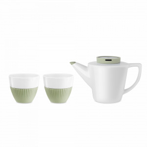 Набор чайный 3 предмета, на 2 персоны, фарфор, силикон, нержавеющая сталь, белый, мятный, серия Infusion, VIVA Scandinavia, Дания, Скидка до -20% на Viva Scandinavia
