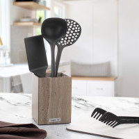 Подставка универсальная для кухонных принадлежностей, 12 х 12 х 17см, травертин капучино, композитный материал, серия Fashion, ComposeEat, Россия_00819040047410006919.jpg