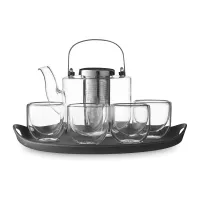 Набор чайный 6 предметов, на 4 персоны, боросиликатное стекло, силикон, нержавеющая сталь, серия Bjorn, VIVA Scandinavia, Дания, 