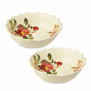 Набор из 2-х суповых тарелок, 20,5 см, керамика, белый, декор, серия Regale, NUOVA CER, Италия, Тарелки суповые белые