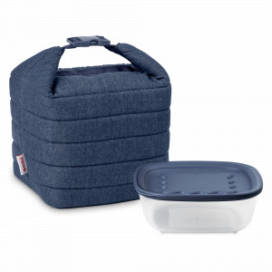 Термосумка с контейнером, 1,4 л, полиэстер, биопластик, синий, серия Handy Bio, GUZZINI, Италия, GUZZINI (Италия)