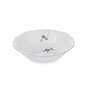 Салатник порционный, 15 см, фарфор, белый, декор, серия Гуси, REPAST, Чехия, Гуси REPAST