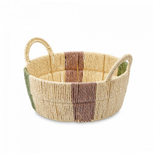 Корзина плетеная Bodhran Nature, размер S, шпагат, металл, бежевый, зеленый, серия Ethnic, TKANO, Россия, Органайзеры для хранения