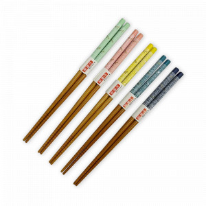 Набор из 5-ти пар палочек для еды, 22.5 см, бамбук, бежевый, декор, ROOMERS TABLEWARE, Нидерланды, Палочки для суши