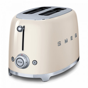 Тостер на 2 хлебца, нержавеющая сталь, пластик, 19,8 x 3,1 x 19,5 см, кремовый, SMEG, Италия, SMEG (Италия)