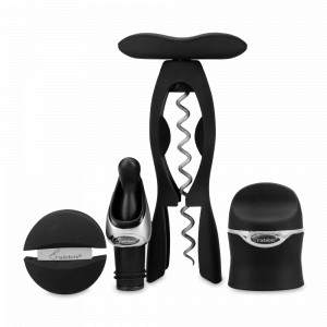 Набор винных аксессуаров, 4 предмета, нержавеющая сталь, пластик, черный, серия Rabbit, KITCHEN CRAFT, Великобритания, KITCHEN CRAFT (Великобритания)