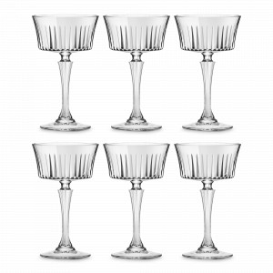 Набор из 6-ти бокалов-креманок для шампанского, 260 мл, хрустальное стекло, серия Timeless, RCR, Италия, Timeless RCR