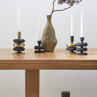 Подсвечник на одну свечу, 12 см, металл, черный, серия Vivlend, BERGENSON BJORN, Великобритания_00813860063157991009.jpg