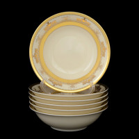 Набор из 6-ти порционных салатников Cream Gold, 14 см, фарфор, кремовый, золотой, серия Constanza Saphir, FALKENPORZELLAN, Германия_00816630065119129982.jpg