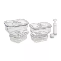 Набор из 4-х вакуумных контейнеров с насосом VacuBoxx E-set, стекло, тритан, CASO, Германия, 