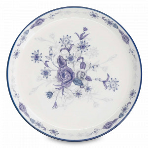 Блюдо сервировочное для торта, 20 см, фарфор, белый, синий, серия London Pottery, KITCHEN CRAFT, Великобритания, KITCHEN CRAFT (Великобритания)