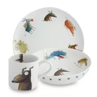 Набор детской посуды «Жил-был пёс», 3 предмета, фарфор, декор, VISTA ALEGRE, Португалия, 