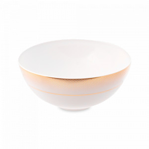 Салатник White Gold, 21 см, фарфор, белый, золотой, серия Constanza Rio, FALKENPORZELLAN, Германия, Салатники фарфоровые белые