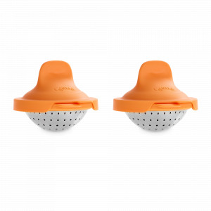 Набор из 2-х форм для приготовления яиц-пашот, 9.3 см, силикон, нержавеющая сталь, оранжевый, LEKUE, Испания, Посуда для приготовления в СВЧ