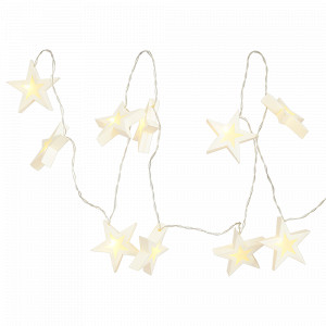 Гирлянда светодиодная Bright stars, 215 см, пластик, бумага, белый, золотистый, серия New Year Essential, TKANO, Россия, Декор для дома TKANO