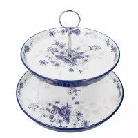 Этажерка двухъярусная, 22 и 26 см, фарфор, белый, синий, серия London Pottery, KITCHEN CRAFT, Великобритания_00813080049421068847.jpg