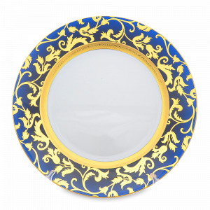 Блюдо круглое Constanza Blueshade Gold, 32 см, фарфор, синий, золотой, серия Tosca, FALKENPORZELLAN, Германия, Блюда из фарфора