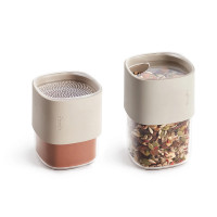 Набор контейнеров для сыпучих продуктов, 5 предметов, пластик, силикон, бежевый, серия Flip Storage, LEKUE, Испания_00817020063573541792.jpg