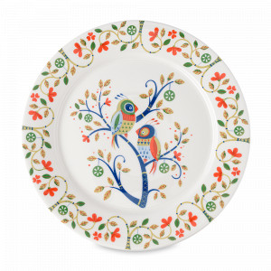 Тарелка обеденная Love Birds, 28 см, фарфор, белый, декор, серия Birds of Paradise, LIBERTY JONES, Россия, LIBERTY JONES (Россия)