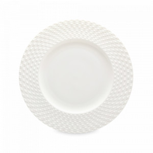 Тарелка закусочная, 20.5 см, фарфор, белый, рельеф, серия Капля, DECOR DE TABLE, Россия, Тарелки десертные