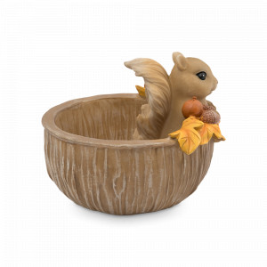 Конфетница «Белка», 17 х 14 см, полирезин, коричневая, серия Autumn Forest, ANNA LAFARG, Китай, Конфетницы