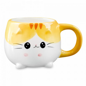 Кружка Котик, 420 мл, керамика, белый, розовый, серия Animals, REPAST, Чехия, Кружки