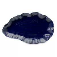 Блюдо сервировочное Clams, 37 х 22 см, фарфор, синий, серия Sea treasures, TKANO, Россия, 