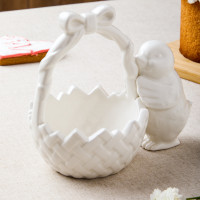 Корзинка для конфет, 14 х 15 см, керамика, белый, серия Цыпленок, DECOR DE TABLE, Россия_00818670049458505695.jpg