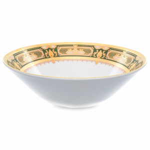 Салатник Green Gold, 24 см, фарфор, зелёный, золотой, серия Constanza Donna, FALKENPORZELLAN, Германия, Салатники, чаши сервировочные