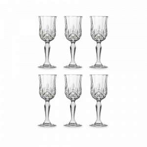Набор из 6-ти рюмок на ножке, 60 мл, хрустальное стекло, серия Opera, RCR, Италия, Стопки и рюмки RCR