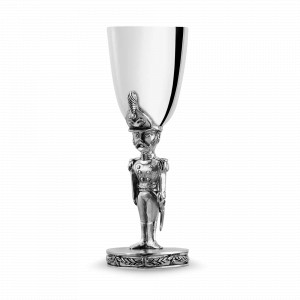 Рюмка «Солдатик», 30 мл, латунь, серебристый, серия Охотничий домик, Кольчугинский Мельхиор, Россия, Рюмки на ножке