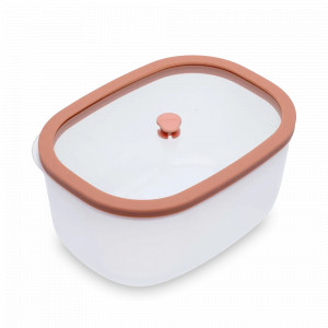 Контейнер вакуумный, 1.4 л, полипропилен, стекло, оранжевый, серия Fresco, STATUS, Словения, STATUS (Словения)