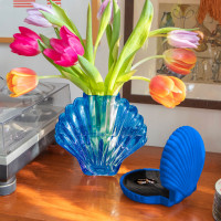 Ваза для цветов Seashell, 18.5 см, стекло, голубой, DOIY, Испания_00821110062407729099.jpg