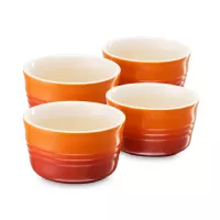 Набор из 4-х рамекинов, керамика, 100 мл, оранжевый, серия Flame, LE CREUSET, Франция, 