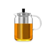Чайник заварочный с ситечком, 900 мл, боросиликатное стекло, нержавеющая сталь, SAMADOYO, Китай, 