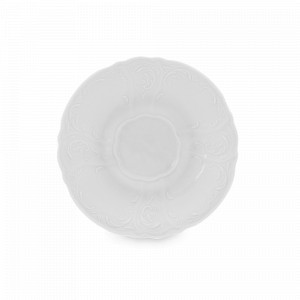 Блюдце кофейное, 15 см, фарфор, белый, серия Недекорированный, BERNADOTTE, Чехия, Кофейные пары