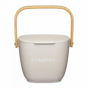 Ведро для пищевых отходов с герметичной крышкой Bamboo Kitchen, 3 л, бамбуковое волокно, бежевый, серия Natural Elements, KITCHEN CRAFT, Великобритания, Мусорные ведра и корзины